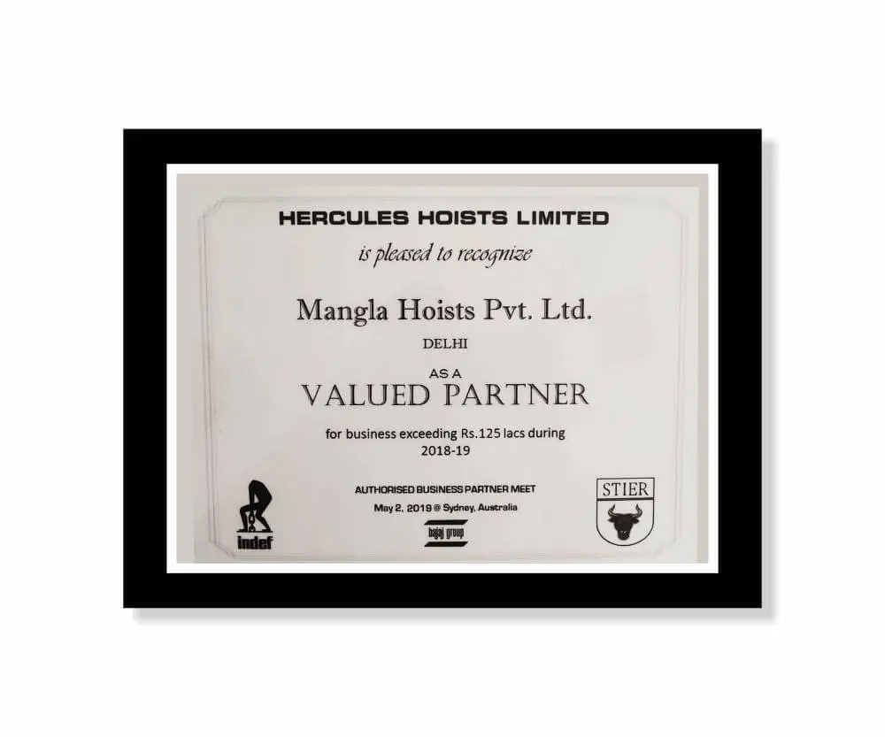 Valued Partner for Business Exceeding Rs. 125 lacs