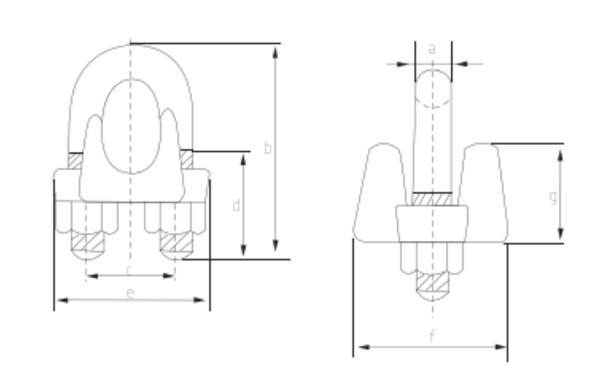 Ferreterro U-Clamp specifications table